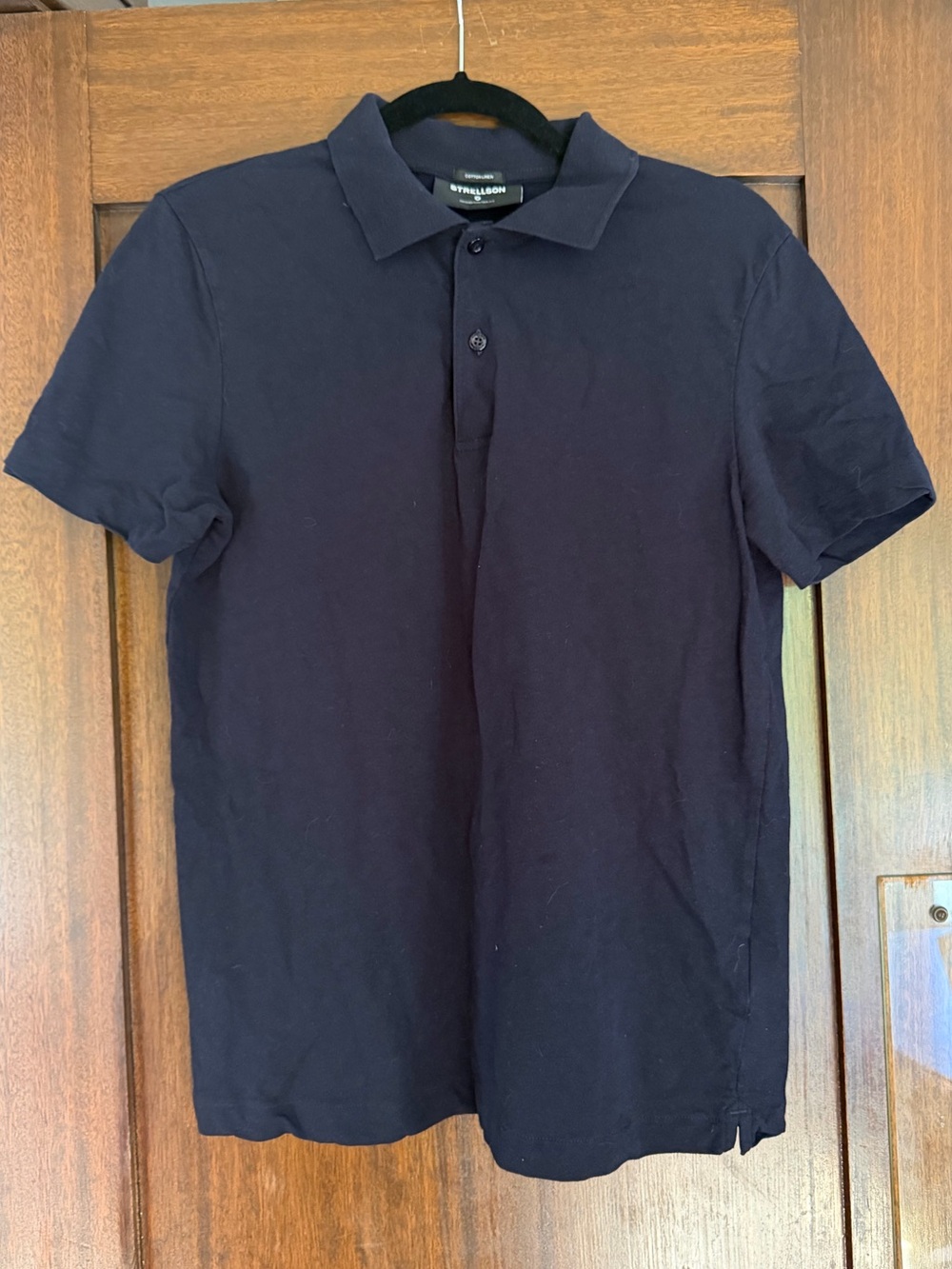 Men's Navy Cotton/Linen Polo Shirt
